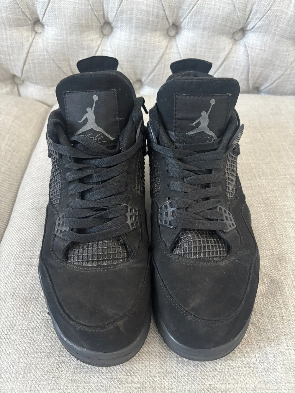 Jordan Men's All-Black Retro 4 Sneakers